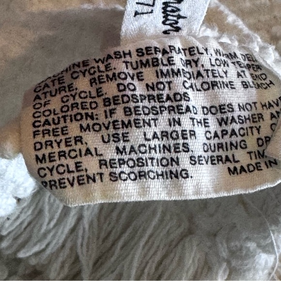 Vintage Fieldcrest Chenille Hobnail Bedspread Fringe Edges Edge Off White Cream - Picture 12 of 12